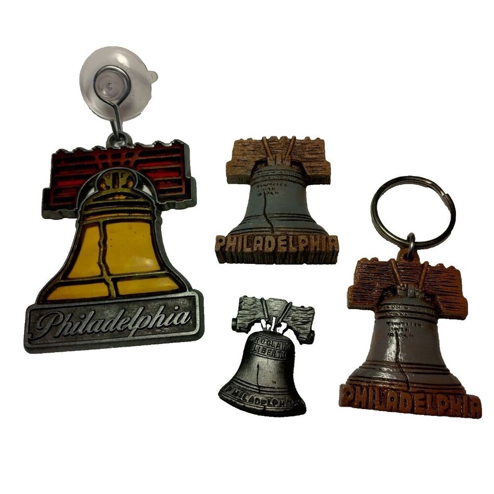 Liberty Bell Novelty Souvenir Lot 2 Magnets Suncatcher Keychain Philadelphia USA